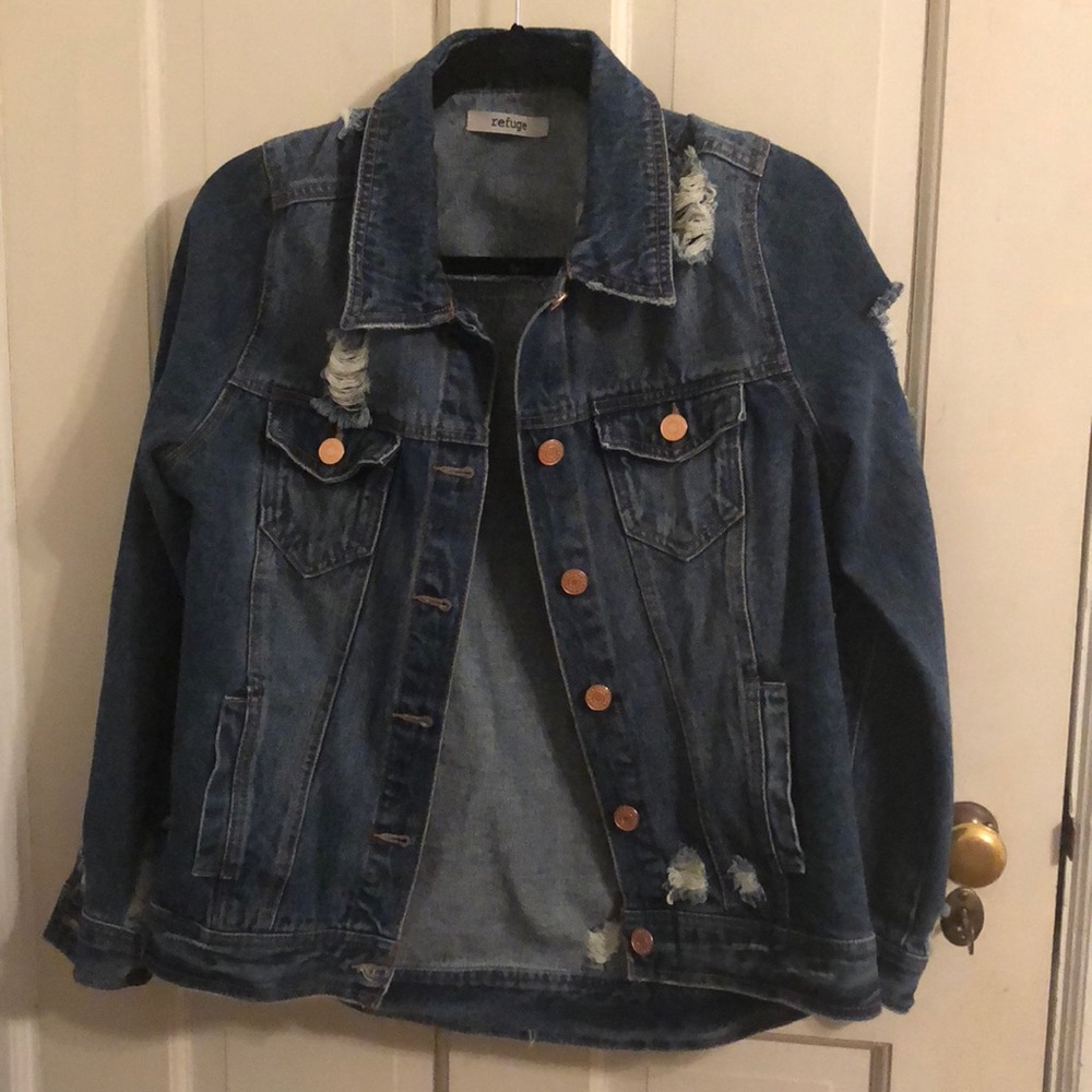 Ripped denim jacket